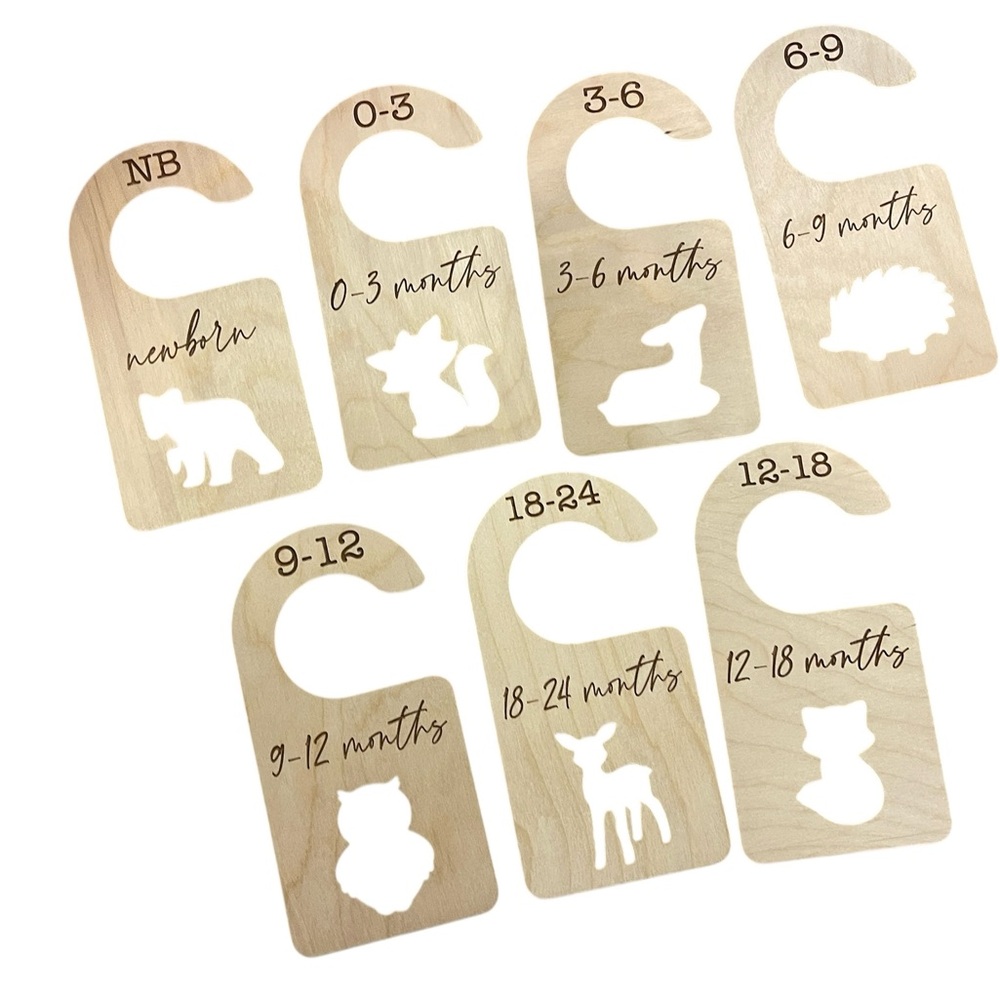Wood Baby Closet Size Hangers